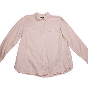 Vince Classic Fit Cotton Button Down Shirt Pink Size XXXL